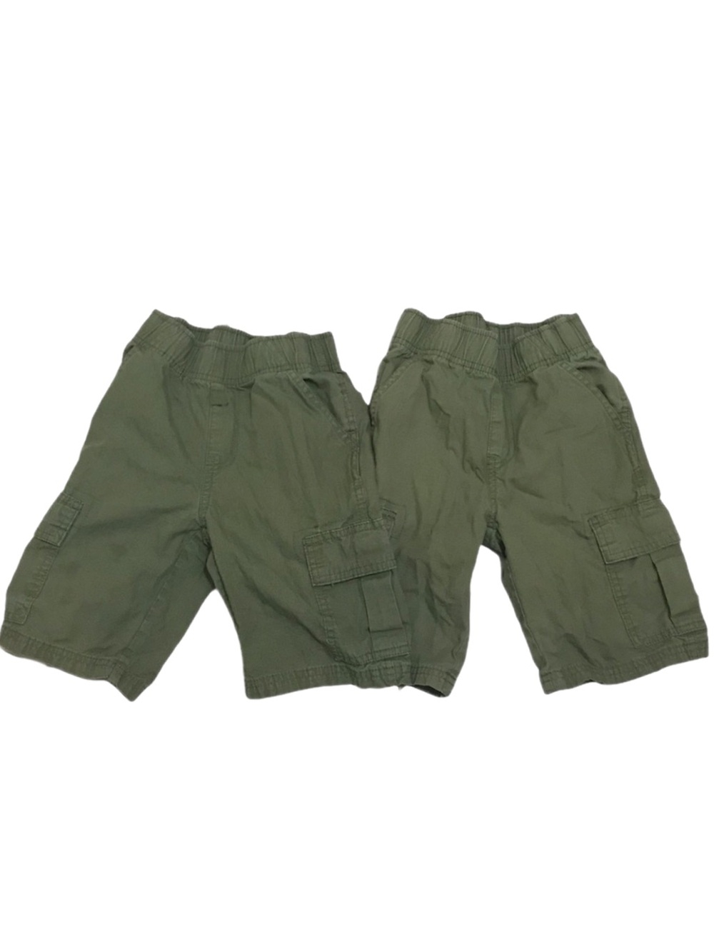 2 Children’s Place Cargo Shorts Army Green Outdoor Elastic Waistband Boys Size 7